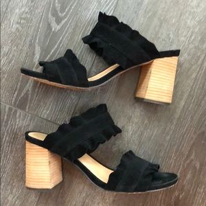 Free People Rosie Ruffle Black Sandal Size 41 (10)
